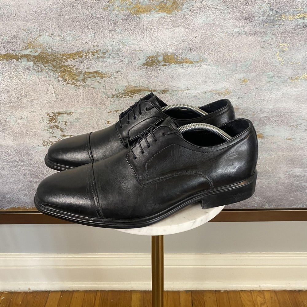 Neil M Shoes Mens Size 11 B Black Leather Cap Toe Derby Square Toe Dress DS1358B